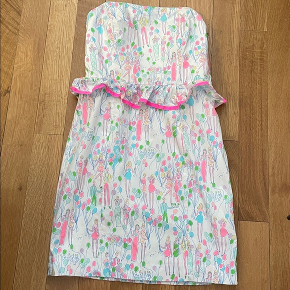 RARE Lilly Pulitzer Lowe Peplum Dress POP! Party 4 EUC - Picture 3 of 12